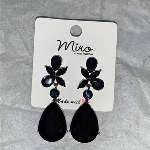 Blue stone drop earrings
